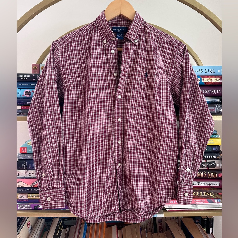 Ralph Lauren Plaid Button-Down Shirt 🔴🤍🐎